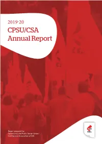 2019-20 CPSU/CSA Annual Report