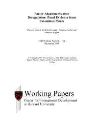 CID Working Paper No. 184 :: Factor Adjustments