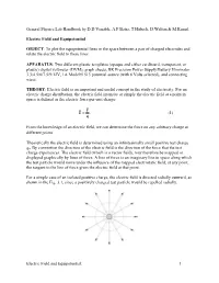 Electric Field and Equipotential: 1 General Physics Lab Handbook By