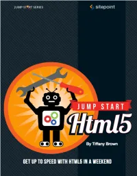 Jump Start Html5 Basics by Tiffany B