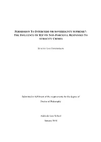 The Influence of R2p on Non-Forceful Responses to Atrocity Crimes