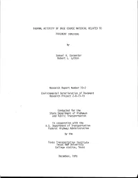 Thermal Activity of Base Course Material Related to Pavement Cracking
