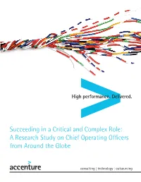 A Research Study on Chief Operating Officers from Around the Globe 2 | COO Circle Research Overview Table of Contents