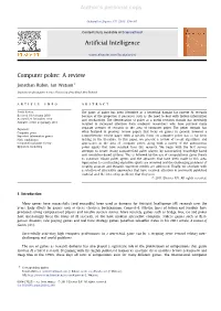 Author's Personal Copy Artificial Intelligence Computer Poker: a Review