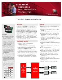 BCM84833 Dual 10GBASE-T Transceiver