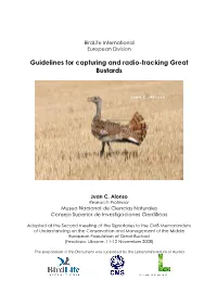 Guidelines for Capturing and Radio-Tracking Great Bustards