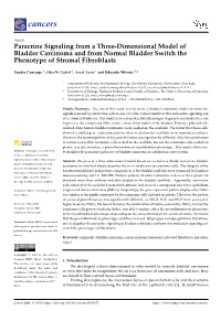 Paracrine Signaling from a Three-Dimensional Model of Bladder Carcinoma and from Normal Bladder Switch the Phenotype of Stromal Fibroblasts