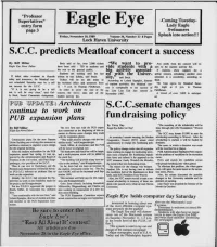 S.C.C. Predicts Meatioaf Concert a Success S.C.C.Senate Changes
