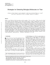 Strategies for Detecting Biological Molecules on Titan