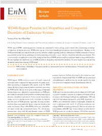 WD40-Repeat Proteins in Ciliopathies and Congenital Disorders of Endocrine System
