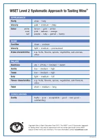 WSET Level 2 Systematic Approach to Tasting Wine®