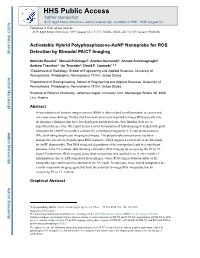 Activatable Hybrid Polyphosphazene-Aunp Nanoprobe for ROS Detection by Bimodal PA/CT Imaging