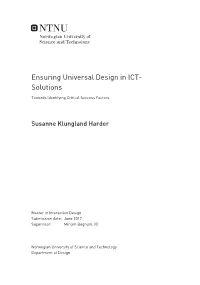 Ensuring Universal Design in ICT-Solutions