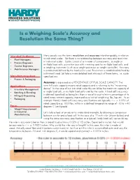Is a Weighing Scale's Accuracy and Resolution the Same Thing?
