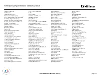 Participating Organizations (In Alphabetical Order)