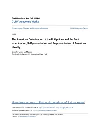 The American Colonization of the Philippines and the Self- Examination, Self-Presentation and Re-Presentation of American Identity