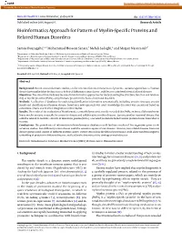 Bioinformatics Approach for Pattern of Myelin-Specific Proteins And