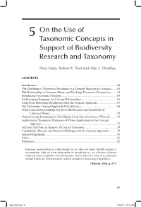 On the Use of Taxonomic Concepts in Support of Biodiversity Research and Taxonomy