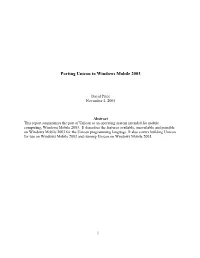 Porting Unicon to Windows Mobile 2003