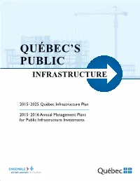 Québec's Public Infrastructures