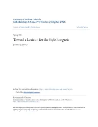 Toward a Lexicon for the Style Hongrois Jonathan D