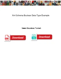 Xml Schema Boolean Data Type Example