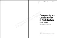 Complexity and Contradiction in Architecture