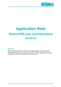 Shared IRQ Line Considerations AN-PM-059