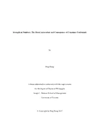 Strength in Numbers: the Moral Antecedent and Consequence of Consumer Conformity