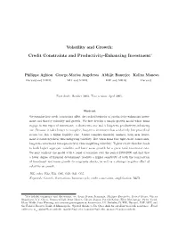 Volatility and Growth: Credit Constraints and Productivity-Enhancing Investment