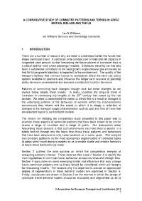 A Comparative Study of Commuter Patterns and Trends in Great Britain, Ireland and the Us