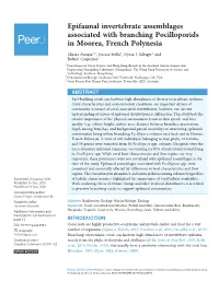 Epifaunal Invertebrate Assemblages Associated with Branching Pocilloporids in Moorea, French Polynesia