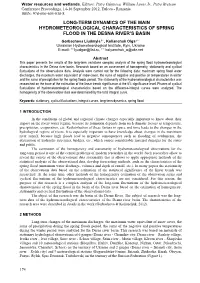 Long-Term Dynamics of the Main Hydrometeorological Characteristics of Spring Flood in the Desna River’S Basin
