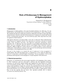 Role of Endoscopy in Management of Hydrocephalus