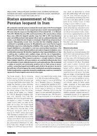 Status Assessment of the Persian Leopard in Iran