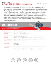 2-Port USB 3.0 PCI Express Card USB Peripherals