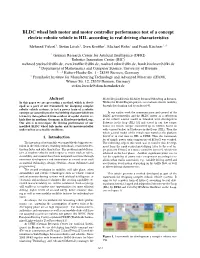 BLDC Wheel Hub Motor and Motor Controller Performance Test of a Concept Electric Robotic Vehicle in HIL According to Real Driving Characteristics