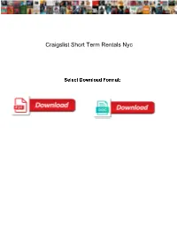 Craigslist Short Term Rentals Nyc