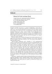 Editorial Zhihua Cui* and Jianchao Zeng
