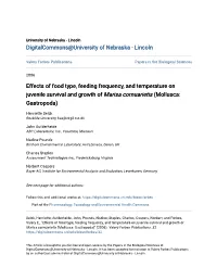 Effects of Food Type, Feeding Frequency, and Temperature on Juvenile Survival and Growth of Marisa Cornuarietis (Mollusca: Gastropoda)