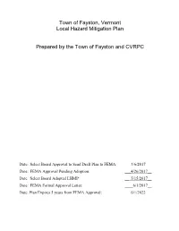 Fayston Hazard Mitigation Plan