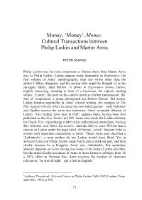 Money: Cultural Transactions Between Philip Larkin and Martin Amis