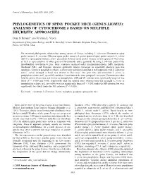 PHYLOGENETICS of SPINY POCKET MICE (GENUS LIOMYS): ANALYSIS of CYTOCHROME B BASED on MULTIPLE HEURISTIC APPROACHES