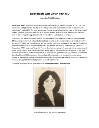 Roundtable with Vivian Pinn MD