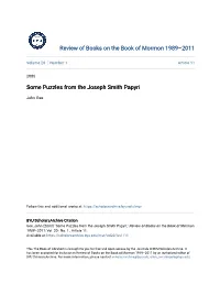 Some Puzzles from the Joseph Smith Papyri