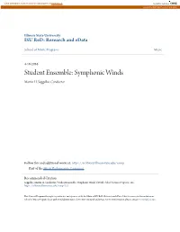 Student Ensemble: Symphonic Winds Martin H