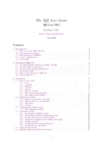 The TEX Live Guide TEX Live 2012