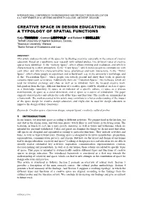 Creative Space in Design Education: a Typology of Spatial Functions
