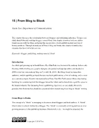 From Blog to Blook