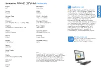 Ideacentre AIO 520 (22") Intel F0D500C9PB